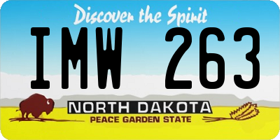 ND license plate IMW263