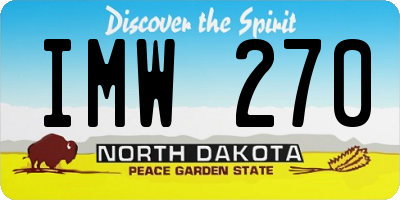 ND license plate IMW270