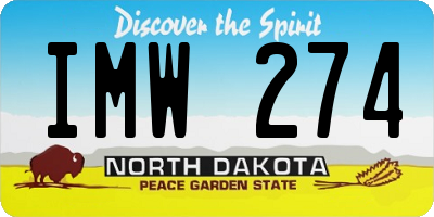 ND license plate IMW274