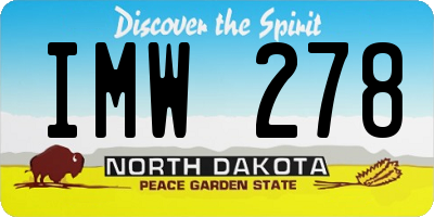 ND license plate IMW278