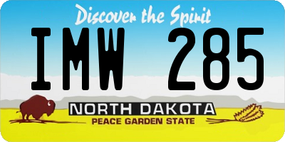 ND license plate IMW285