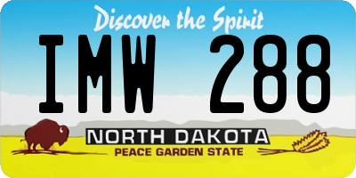 ND license plate IMW288