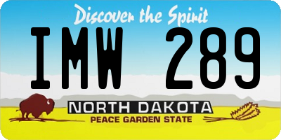 ND license plate IMW289
