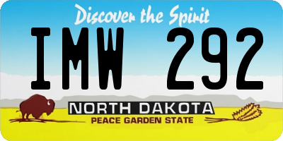 ND license plate IMW292