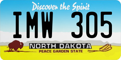 ND license plate IMW305