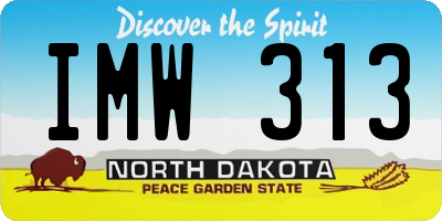 ND license plate IMW313