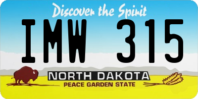 ND license plate IMW315