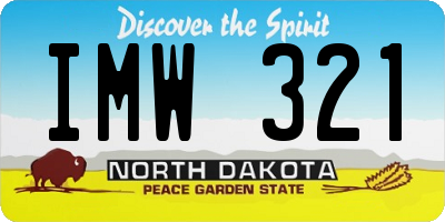 ND license plate IMW321