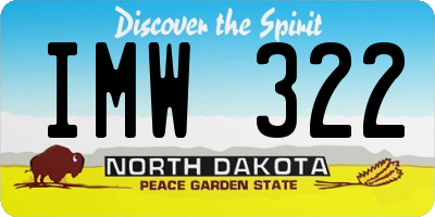 ND license plate IMW322