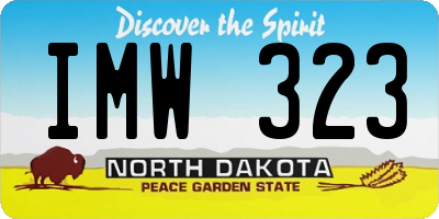 ND license plate IMW323