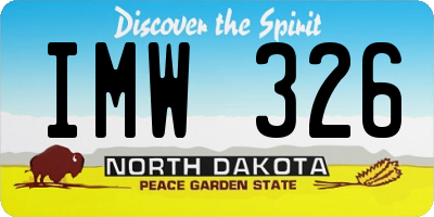 ND license plate IMW326