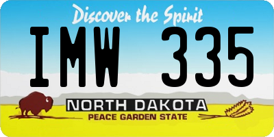ND license plate IMW335