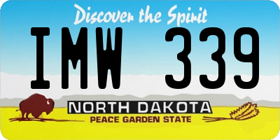 ND license plate IMW339