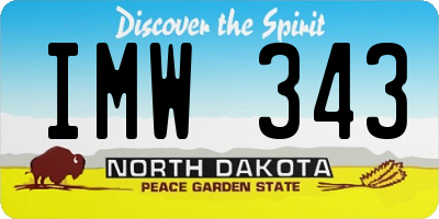 ND license plate IMW343