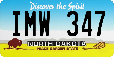 ND license plate IMW347
