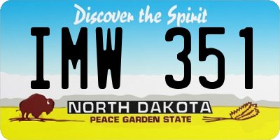 ND license plate IMW351