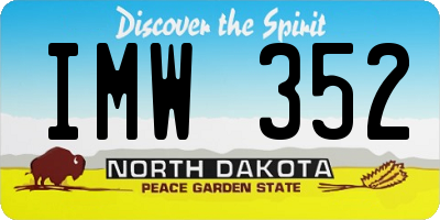 ND license plate IMW352
