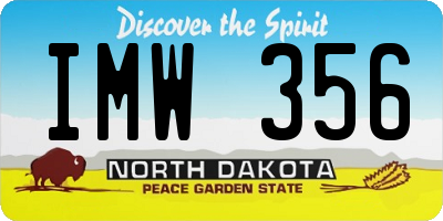ND license plate IMW356