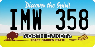ND license plate IMW358