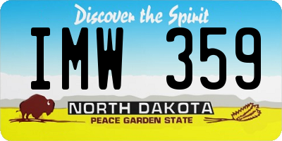 ND license plate IMW359