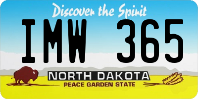 ND license plate IMW365