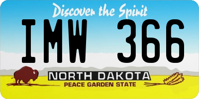 ND license plate IMW366