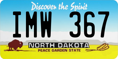 ND license plate IMW367