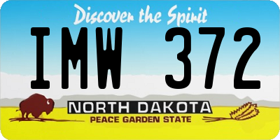 ND license plate IMW372