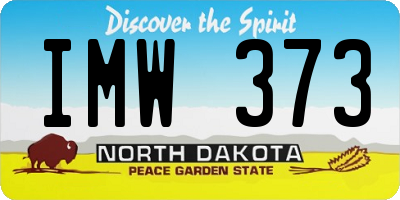 ND license plate IMW373