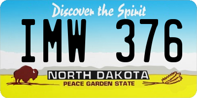 ND license plate IMW376