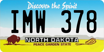 ND license plate IMW378