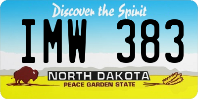 ND license plate IMW383