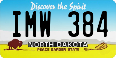 ND license plate IMW384