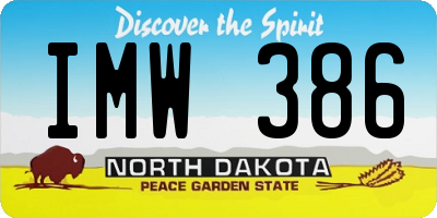 ND license plate IMW386