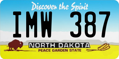 ND license plate IMW387