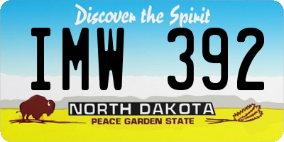 ND license plate IMW392