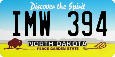 ND license plate IMW394