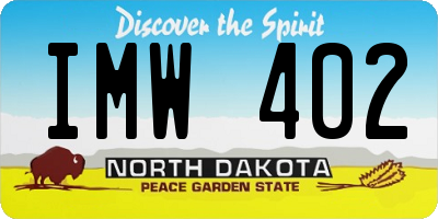 ND license plate IMW402