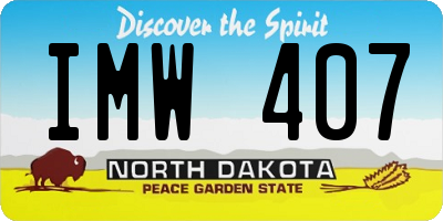 ND license plate IMW407