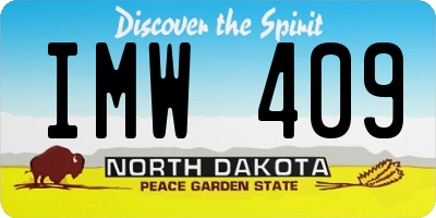 ND license plate IMW409