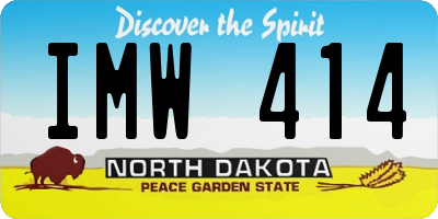ND license plate IMW414