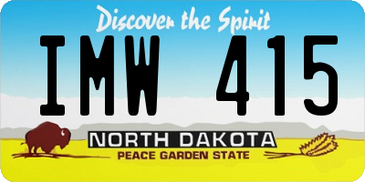 ND license plate IMW415
