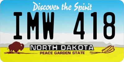 ND license plate IMW418