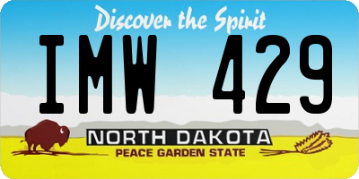 ND license plate IMW429