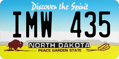 ND license plate IMW435