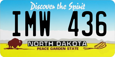 ND license plate IMW436