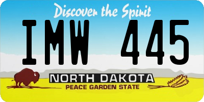 ND license plate IMW445