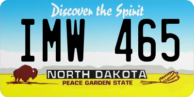 ND license plate IMW465