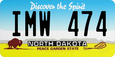 ND license plate IMW474