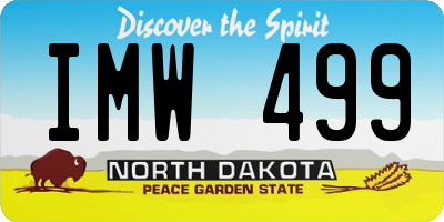 ND license plate IMW499